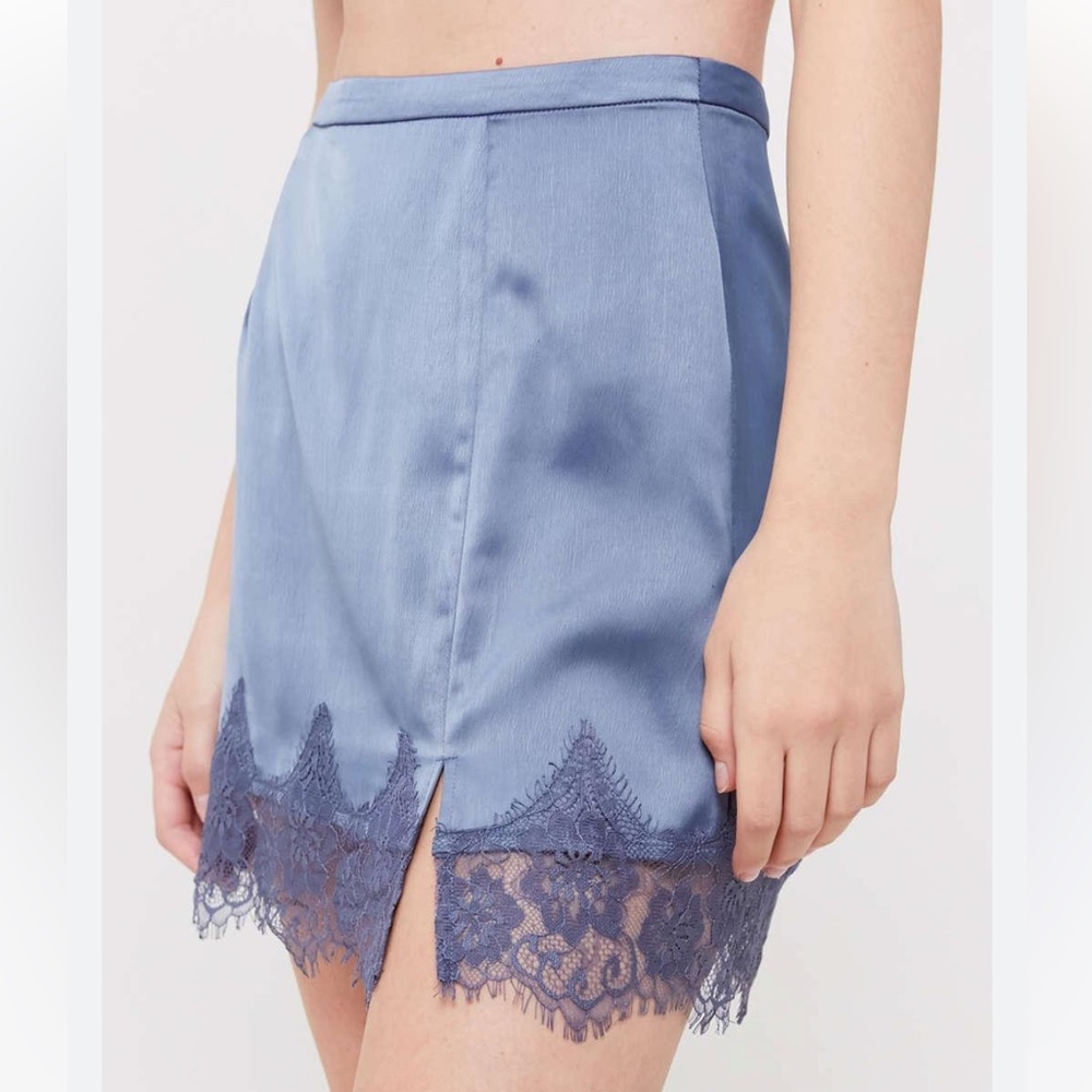 UO Lace Trim Mini Slip Skirt